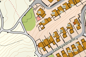 Kartbilde fra WMS-tjeneste av avviket