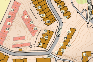 Kartbilde fra WMS-tjeneste av avviket