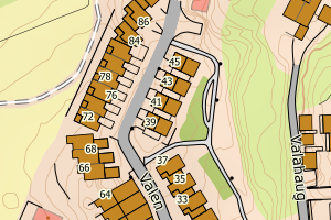 Kartbilde fra WMS-tjeneste av avviket