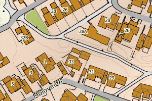 Kartbilde fra WMS-tjeneste av avviket