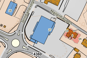 Kartbilde fra WMS-tjeneste av avviket