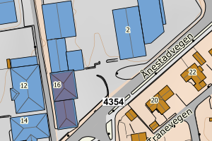 Kartbilde fra WMS-tjeneste av avviket