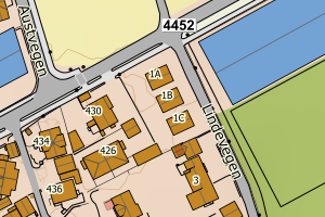 Kartbilde fra WMS-tjeneste av avviket