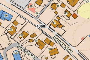 Kartbilde fra WMS-tjeneste av avviket