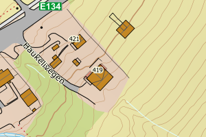 Kartbilde fra WMS-tjeneste av avviket