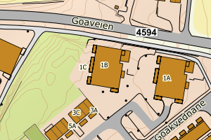 Kartbilde fra WMS-tjeneste av avviket