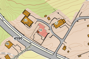 Kartbilde fra WMS-tjeneste av avviket