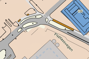 Kartbilde fra WMS-tjeneste av avviket