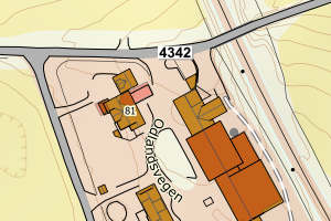 Kartbilde fra WMS-tjeneste av avviket