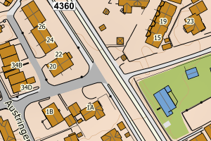 Kartbilde fra WMS-tjeneste av avviket