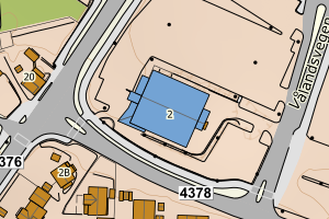 Kartbilde fra WMS-tjeneste av avviket