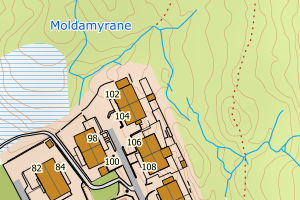 Kartbilde fra WMS-tjeneste av avviket