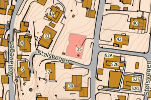 Kartbilde fra WMS-tjeneste av avviket