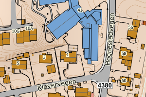 Kartbilde fra WMS-tjeneste av avviket