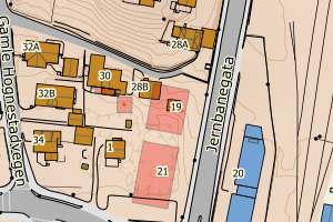 Kartbilde fra WMS-tjeneste av avviket