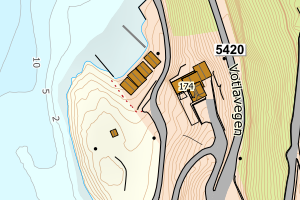 Kartbilde fra WMS-tjeneste av avviket