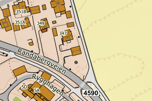 Kartbilde fra WMS-tjeneste av avviket