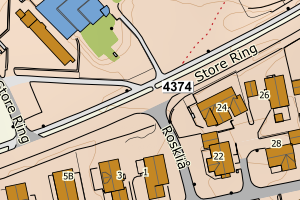 Kartbilde fra WMS-tjeneste av avviket