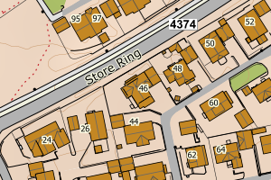 Kartbilde fra WMS-tjeneste av avviket