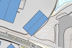 Kartbilde fra WMS-tjeneste av avviket