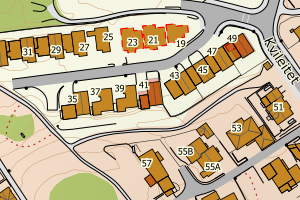 Kartbilde fra WMS-tjeneste av avviket