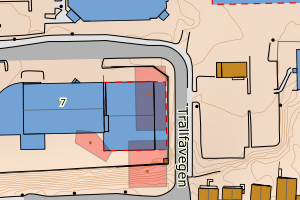 Kartbilde fra WMS-tjeneste av avviket