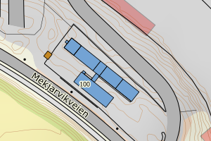 Kartbilde fra WMS-tjeneste av avviket