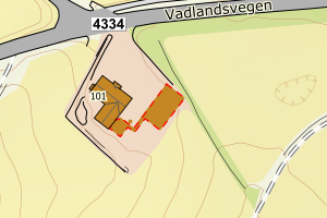 Kartbilde fra WMS-tjeneste av avviket