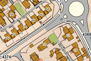 Kartbilde fra WMS-tjeneste av avviket