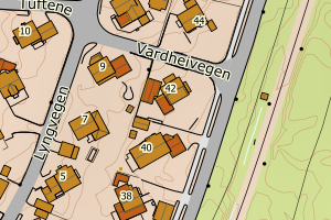 Kartbilde fra WMS-tjeneste av avviket