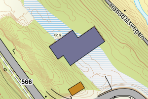 Kartbilde fra WMS-tjeneste av avviket