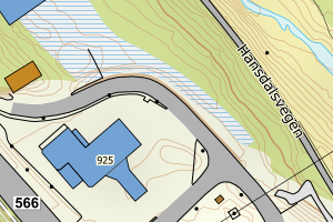 Kartbilde fra WMS-tjeneste av avviket