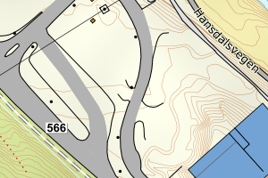 Kartbilde fra WMS-tjeneste av avviket