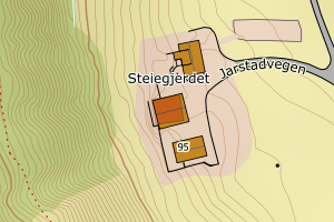 Kartbilde fra WMS-tjeneste av avviket