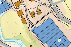 Kartbilde fra WMS-tjeneste av avviket