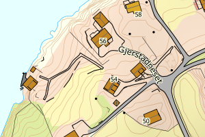 Kartbilde fra WMS-tjeneste av avviket