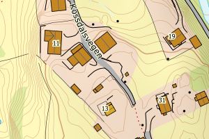 Kartbilde fra WMS-tjeneste av avviket