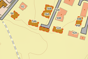 Kartbilde fra WMS-tjeneste av avviket