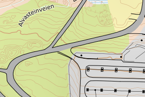 Kartbilde fra WMS-tjeneste av avviket