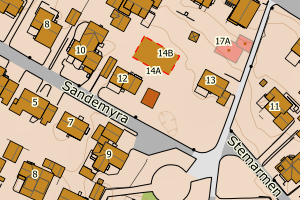 Kartbilde fra WMS-tjeneste av avviket