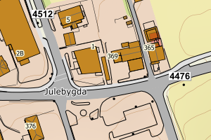 Kartbilde fra WMS-tjeneste av avviket