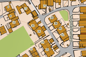 Kartbilde fra WMS-tjeneste av avviket