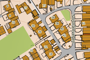 Kartbilde fra WMS-tjeneste av avviket