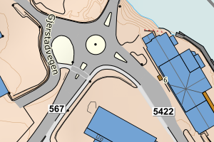 Kartbilde fra WMS-tjeneste av avviket