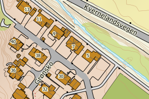 Kartbilde fra WMS-tjeneste av avviket