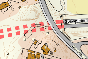 Kartbilde fra WMS-tjeneste av avviket
