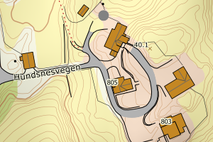 Kartbilde fra WMS-tjeneste av avviket