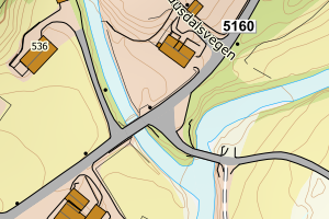 Kartbilde fra WMS-tjeneste av avviket