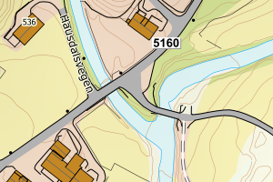 Kartbilde fra WMS-tjeneste av avviket