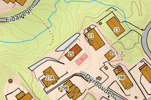 Kartbilde fra WMS-tjeneste av avviket